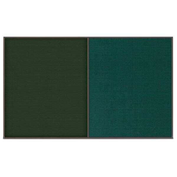 Triple Door Radius Corkboard, 72"x36", Hea, UV7015RC-BLACK-AMETHY